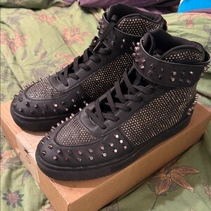 ASOS Black Studded High-Top Sneakers US SIZE 11